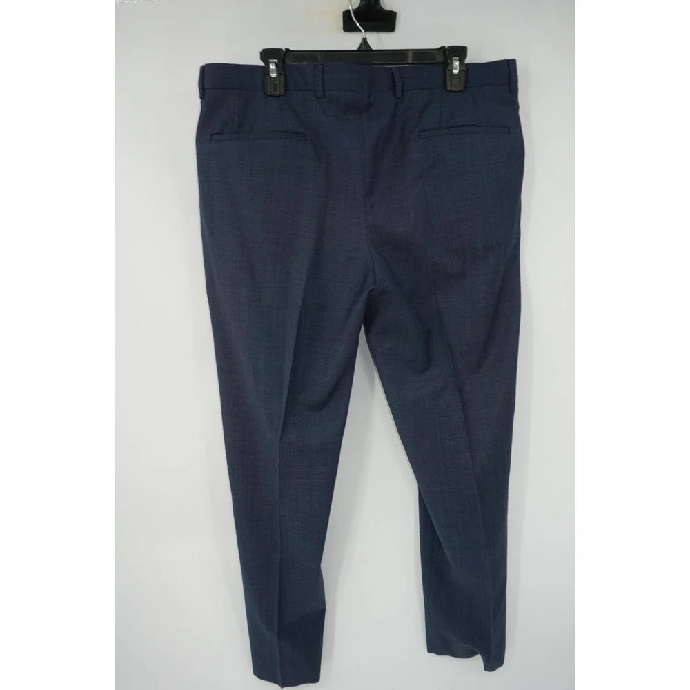 Hugo Boss Dress Pants Blue Wool Blend Flat Front‎ Regular Fit Men's 38x30